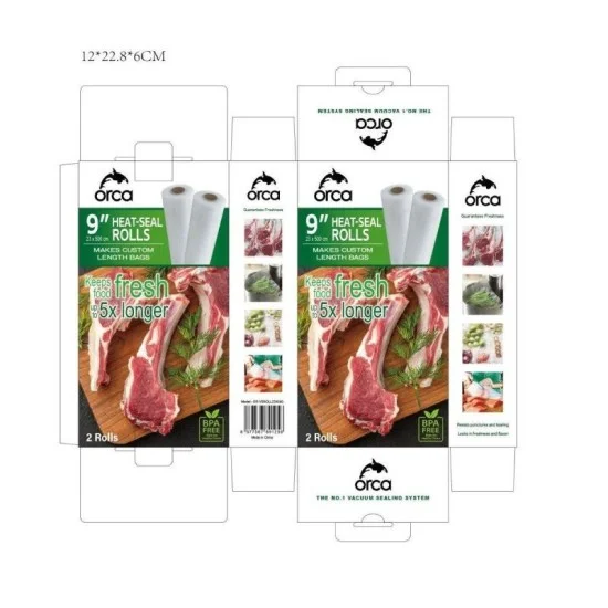 Vacuum packaging roll 23x500 cm Quantity: 2 rolls by Orca - Transparent